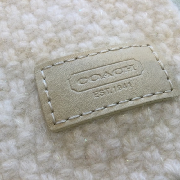 Coach wool rabbit hair and cashmere blend knit scarf - Picture 2 of 6